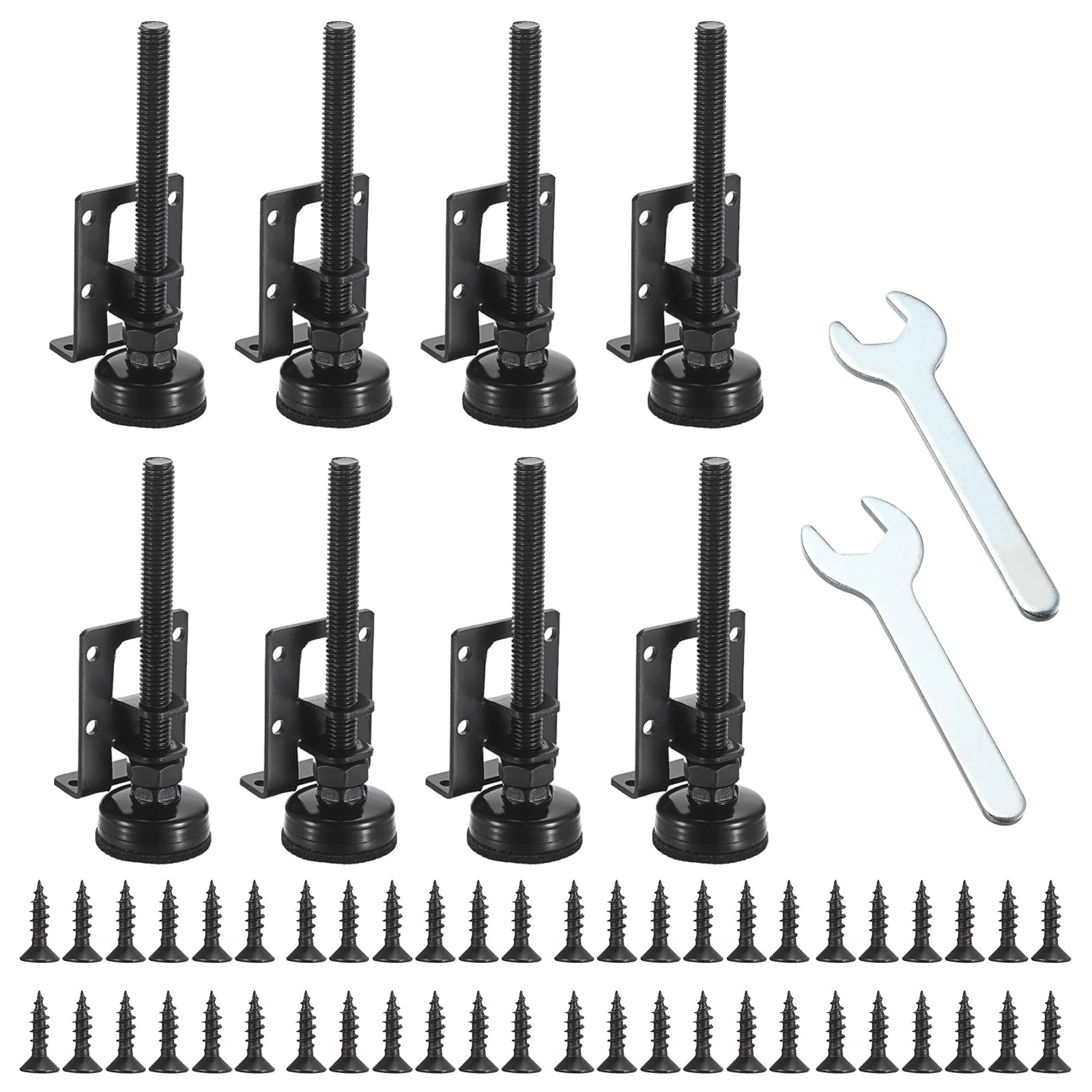 IGNPION Heavy Duty Adjustable Furniture Leveler Feet 8pcs M10 Furniture Leveling Legs for Tables, Shelving Units, Cabinets, Workbench（Up to 8cm） Black