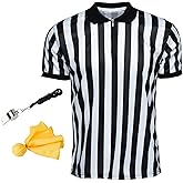 Murray Sporting Goods Men's Referee Shirt Collared Bundle Kit - Referee Shirt, Flag & Whistle Halloween Costume