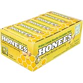 Honees Filled Honey Lemon Cough Drops- Filled with Honey, Menthol, Lemon and Eucalyptus - Nothing Artificial -Natural Sore Throat Lozenges- Non-GMO (24 Pack &ndash; 216 Drops)
