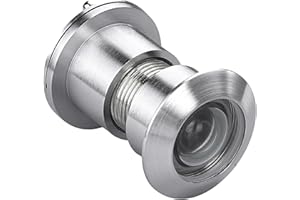 TOGU TG3828YG-SPC Solid Brass UL Listed 220-degree Door Viewer Peephole with Heavy Duty Privacy Cover for 1-3/5" to 2-1/6" Doors, Brushed Chrome Finish