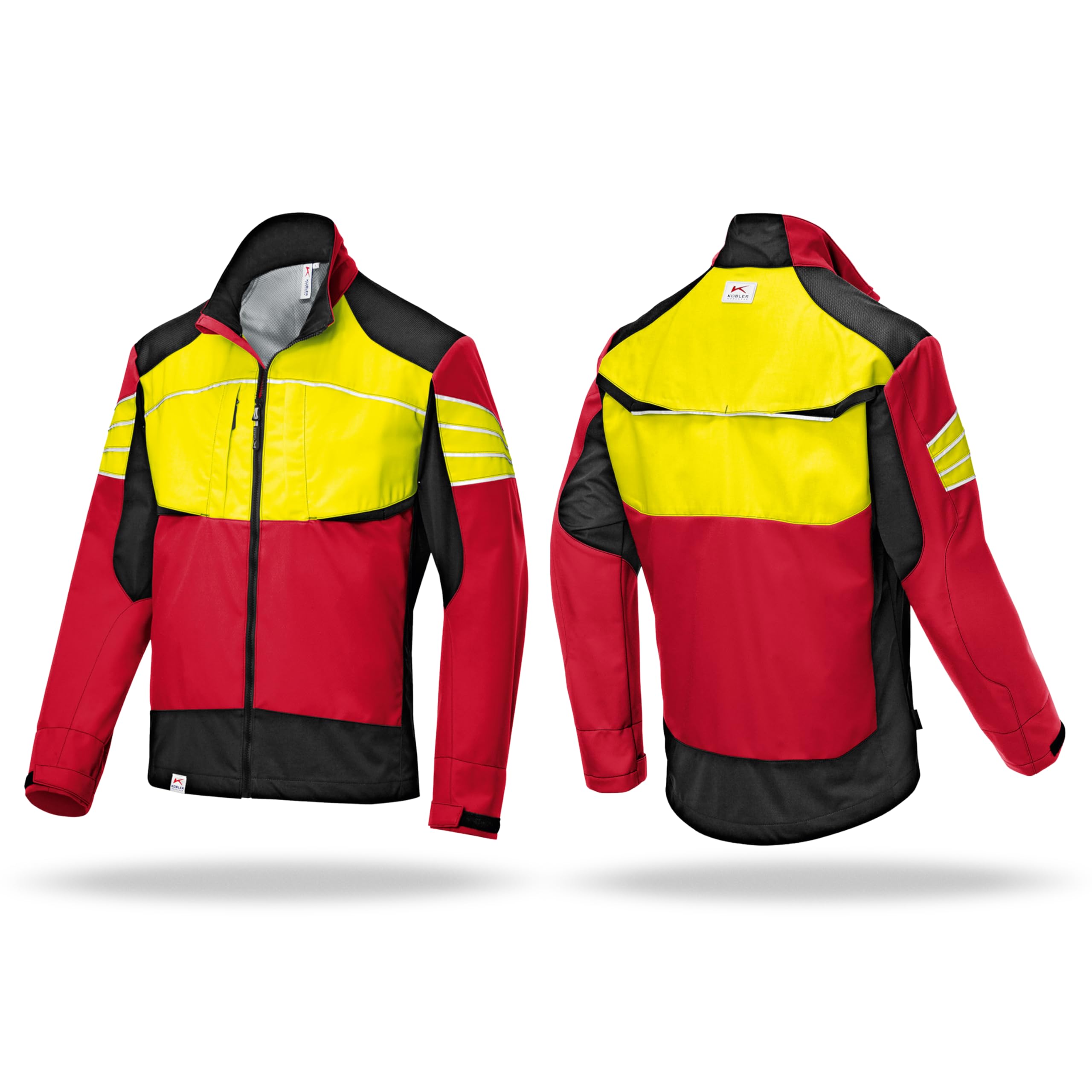 KÜBLER Workwear Kübler Forest Ultrashell Arbeitsjacke Jacket, Red/Warning Yellow, S