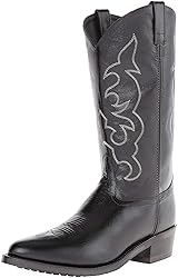 Old West Men's Leather Cowboy Work Boots - Black9