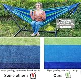GOCAN Brazilian Double Hammock 221x165 cm 330 cm Total 500 lb Blue/Green view 8