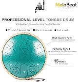 MeloBeat 13 Inch 15 Note D Major Steel Tongue Drum Malachite Green view 3