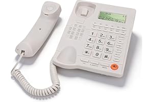 SENECESLI Corded Landline Phone with Digital Caller ID Answering System, Large Buttons Adjustable Ringer, No Power Required f