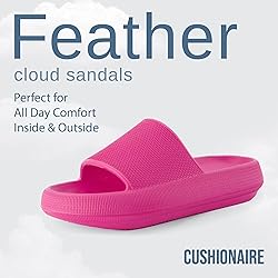CUSHIONAIRE Feather EVA Slides for Women