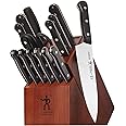 HENCKELS Solution Razor-Sharp 15-pc Knife Set, Chef Knife, Bread Knife, Steak Knife, German Engineered Informed by 100+ Years of Mastery, Black/Stainless Steel