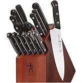Henckels Solution 15 pc Knife Set, Razor-Sharp, German Engineered, Brown | Informed by 100+ Years of Mastery. Dishwasher safe, Ideal for Everyday Cooking, Comfortable Handle, Effortless Cutting.