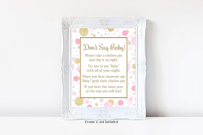 Amazon Com Don T Say Baby Pink And Gold Baby Shower Baby Shower