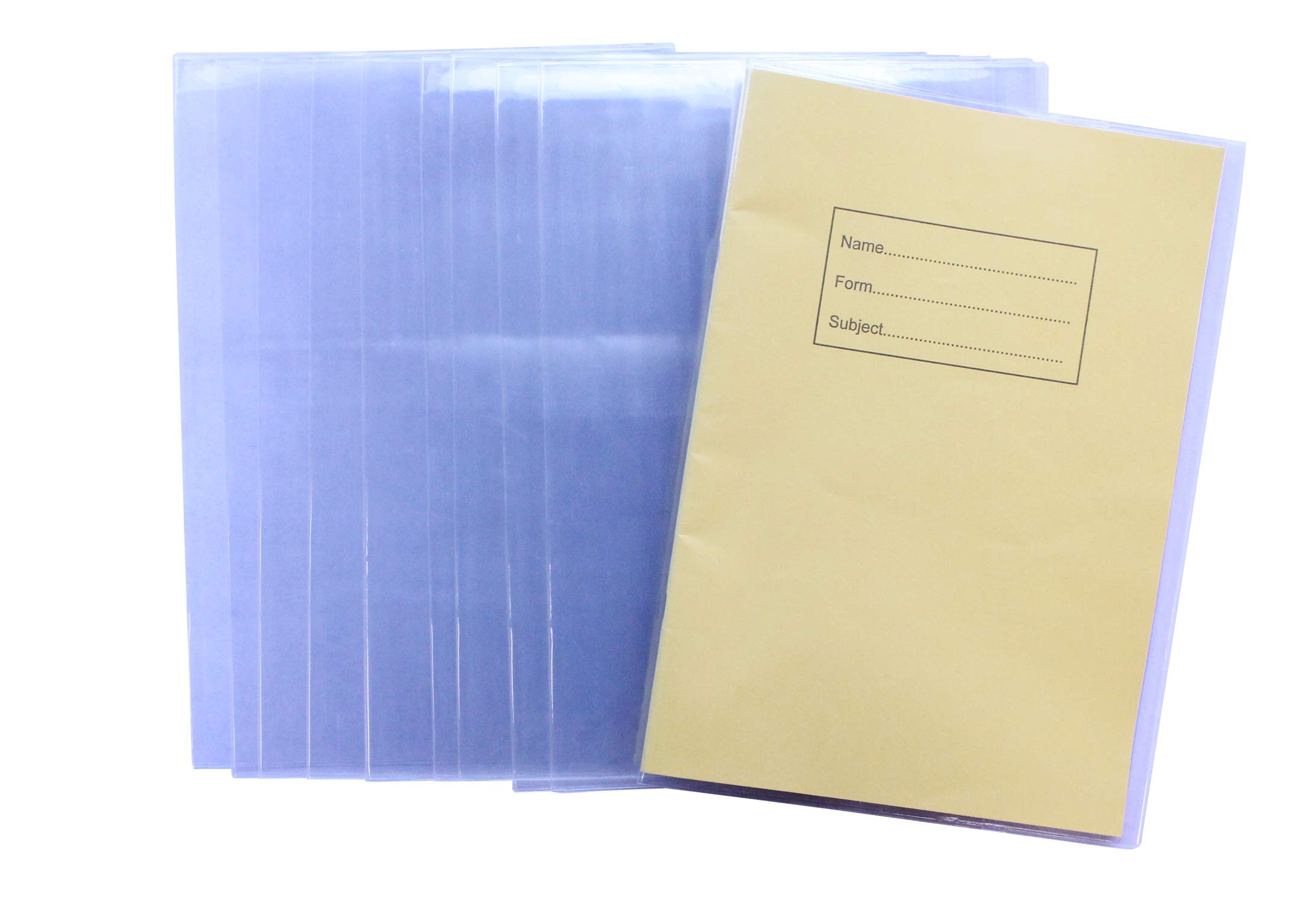 Bright Ideas Clear PVC Book Covers A4, 434mm x 308mm (Flat), 250 Micron, PK10 Covers. Thick and Extra Strong. Easy to Clean and Wipeable Made to Protect School Exercise Books. BI9000 — image 1
