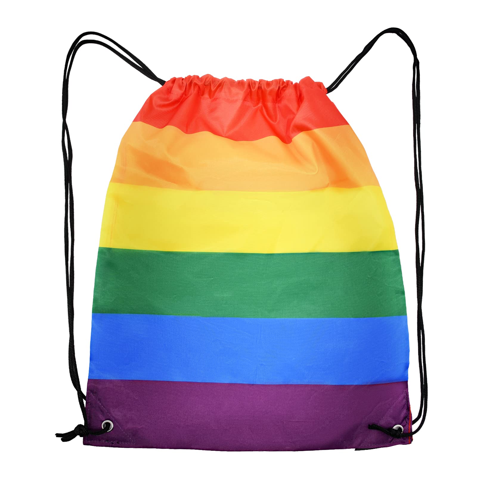 Rainbow Flag Color Drawstring Gym Bag - Gay Pride String Bags Backpack Trainer Swimming PE Bag for Travel Beach School Holidays Sports, Suitable for Kids, Women, Men