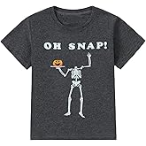 Halloween Shirt for Toddler boy Pumpkin Skeleton Ghost Short Sleeve Tops for Kids 2-7T