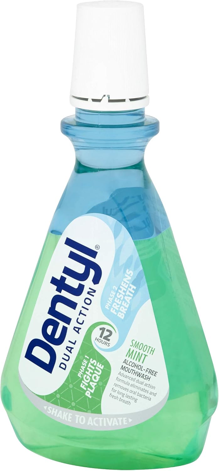 Dentyl Dual Action Smooth Mint Plaque-Reducing CPC Mouthwash, 500ml, Green, 500 ml (Pack of 1) - Image 4