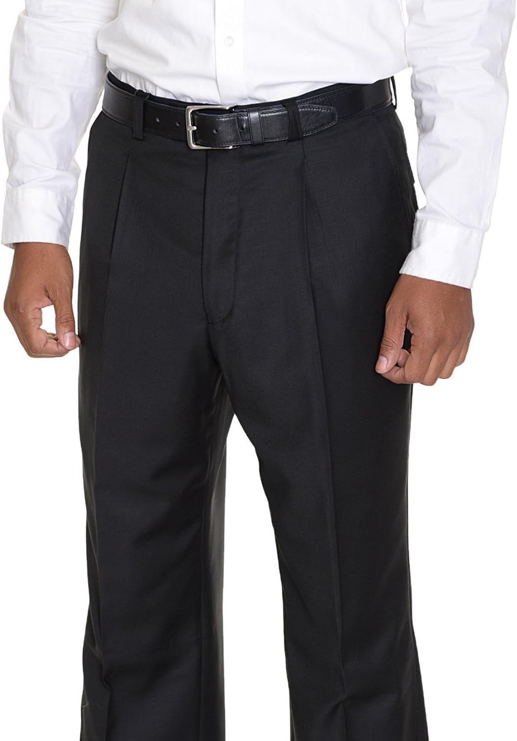 Signature Mens Dress Single Pleat Pants With Hidden Expendable Waist