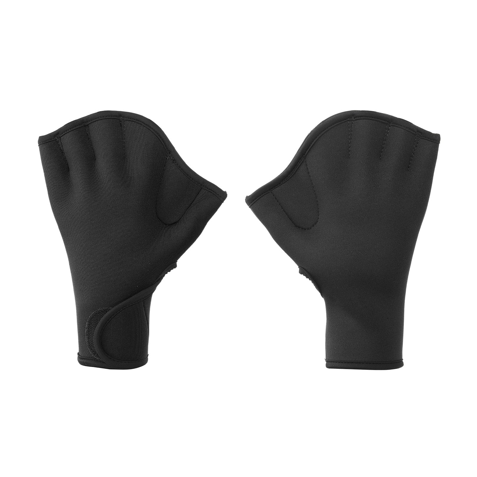 PATIKIL Swim Gloves, Webbed Swimming Gloves Aquatic Fitness Water Resistance Swim Hand Paddles for Women and Men Water Aerobics, XL, Black
