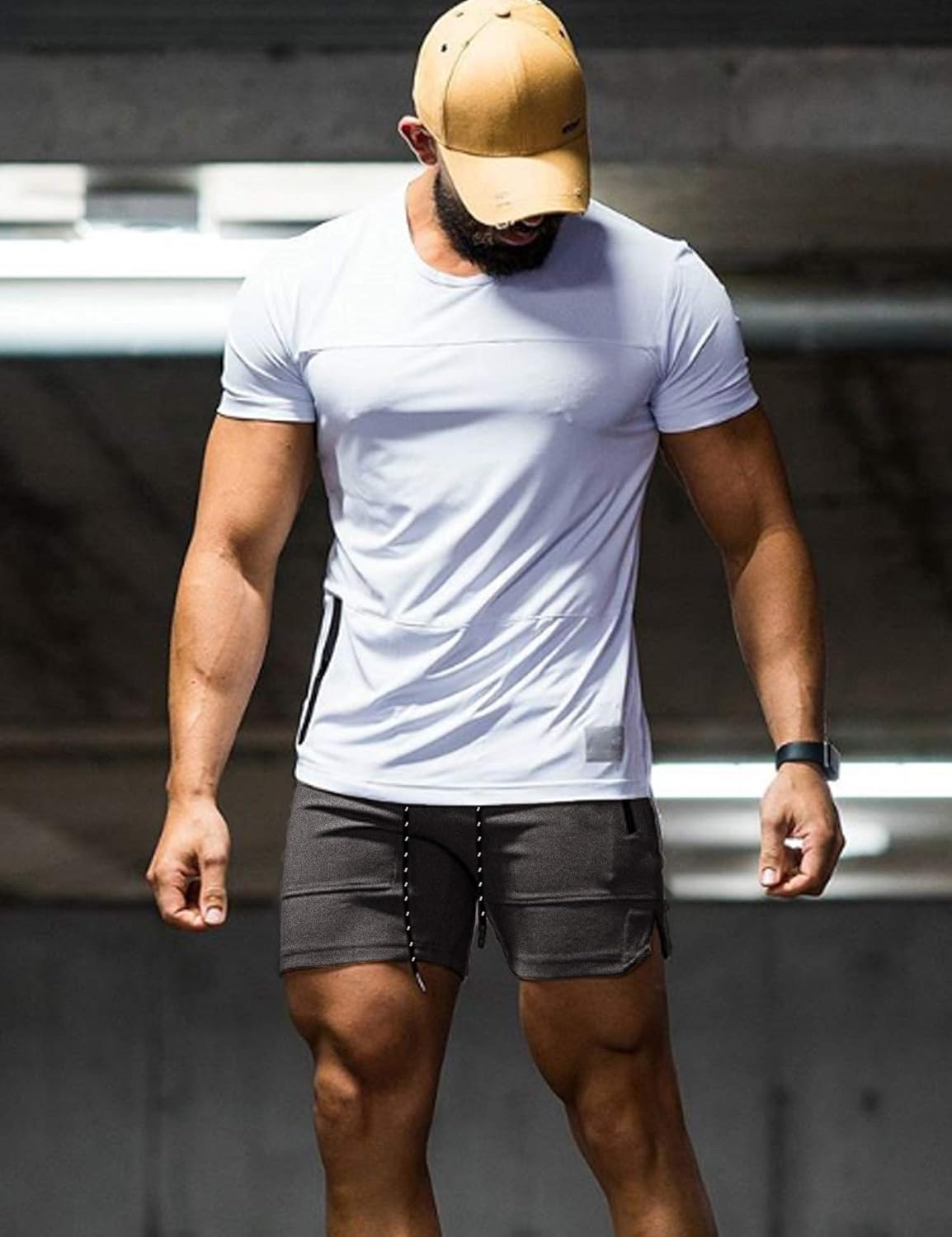 COOFANDY Mens Gym Workout Shorts Weightlifting Squatting Short Fitted