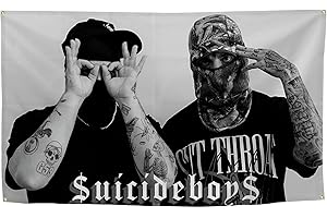 BYADKOA Suicide Music Theme Boys Flag 3x5 Feet Flag Suitable For Indoor And Outdoor Decorate for College Dorm Room,Parties, travel, filming, events, festivals Decor Wall tapestry (Music Theme)