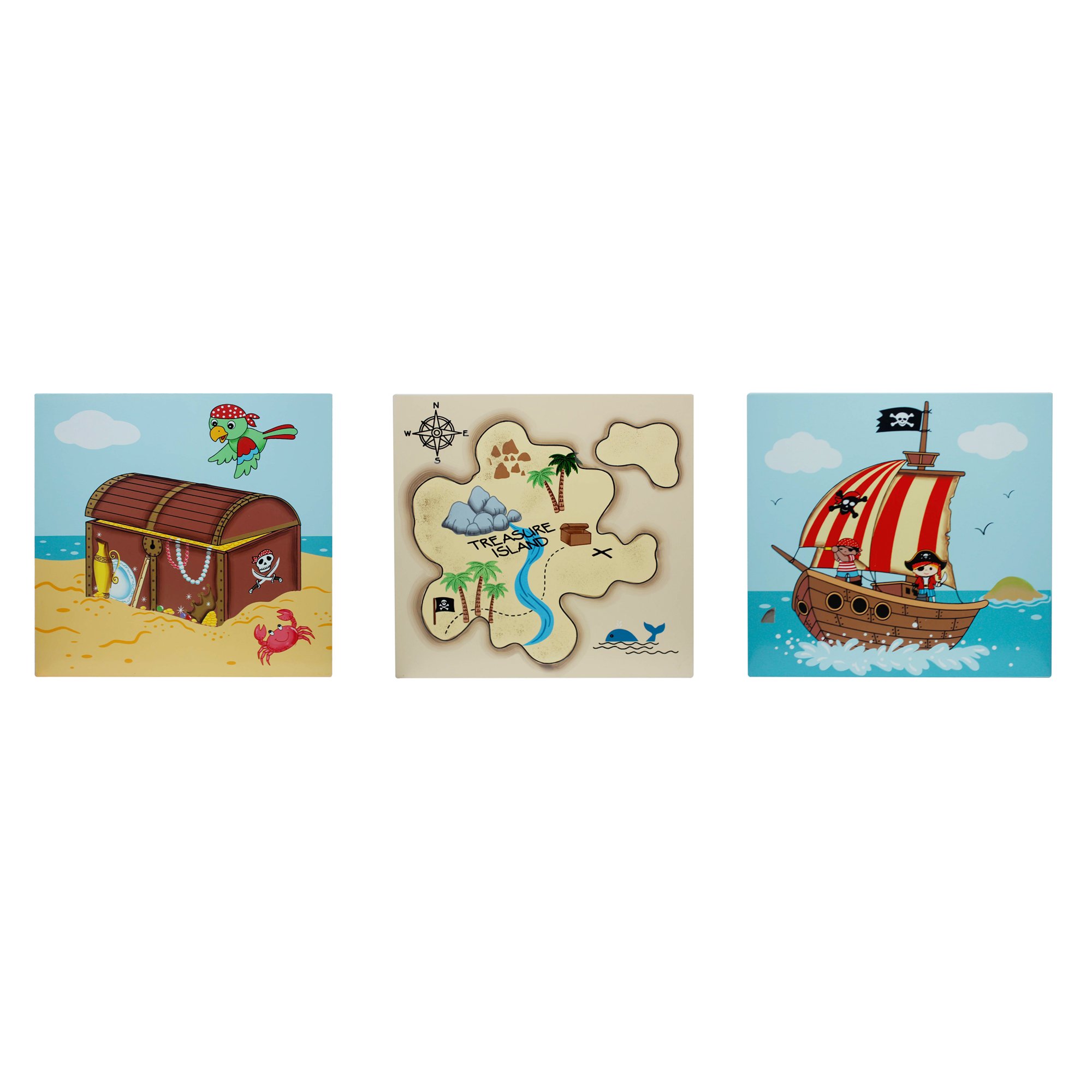 Fantasy Fields Childrens Pirate Canvas Wall Art Plaques Kids Bedroom TD-11633A