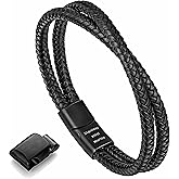 murtoo Mens Bracelet Leather Braided, Brown and Black Leather Bracelet for Men