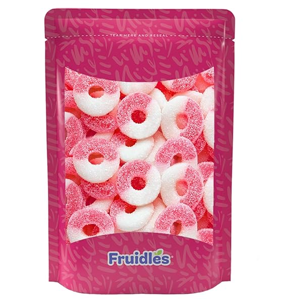 FRUIDLES WATERMELON GUMMI RINGS CANDY, ASSORTED FRUIT FLAVORS GUMMIES, ALLERGY FRIENDLY, NON-GMO, NO ARTIFICIAL SWEETENERS GUMMY (1 POUND)