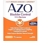 AZO Bladder Control with Go-Less Daily Supplement for Men &amp; Women, 72 Ct | Drug-free Bladder Support Pills, Reduces Occasional Urgency &amp; Leakage, Supports Bladder Function*, Pumpkin Seed Extract
