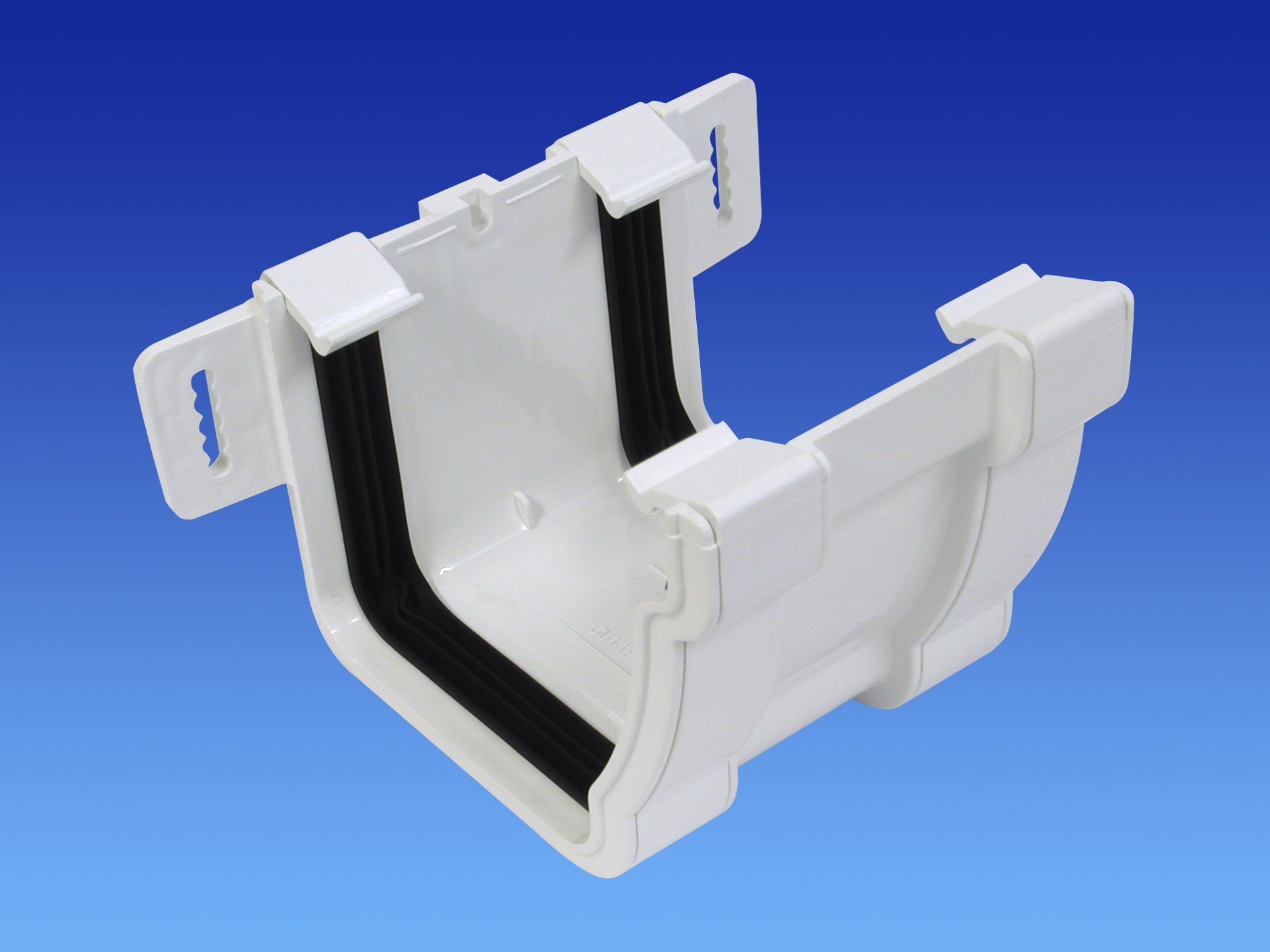 OSMA White 111mm Gutter Union/Joiner for Stormline Ogee Gutter System 8T809W