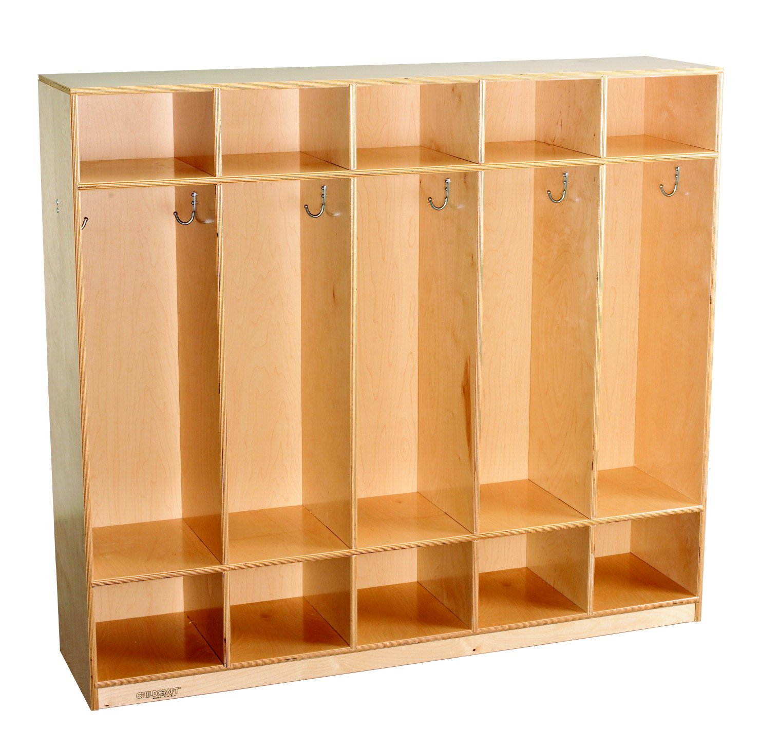 Childcraft 272044 Straight Sided Coat Locker, Wood, 533/4