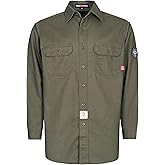 BOCOMAL FR Shirts Flame Resistant 100% C NFPA2112 7.5oz Men's Fire Retardant Welding Shirt