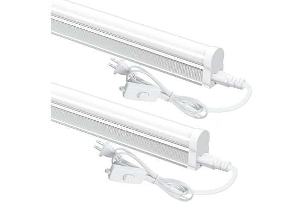 JESLED LED Shop Light 4FT, 20W, 2200LM, T5 Linkable Ceiling Light, 6500K Super Bright White, 4 Foot LED Tube Lights for Garag