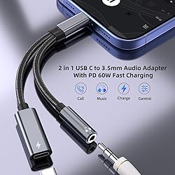 USB Type C to 3.5mm Headphone and Charger
