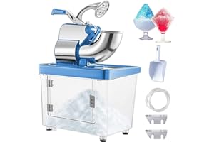 VEVOR 110V Commercial Ice Crusher 440LBS/H, ETL Approved 300W Electric Snow Cone Machine with Dual Blades, Stainless Steel Sh
