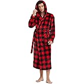 Vulcanodon Mens Robe with Hood, Fleece Bathrobe Plush Robes for Men