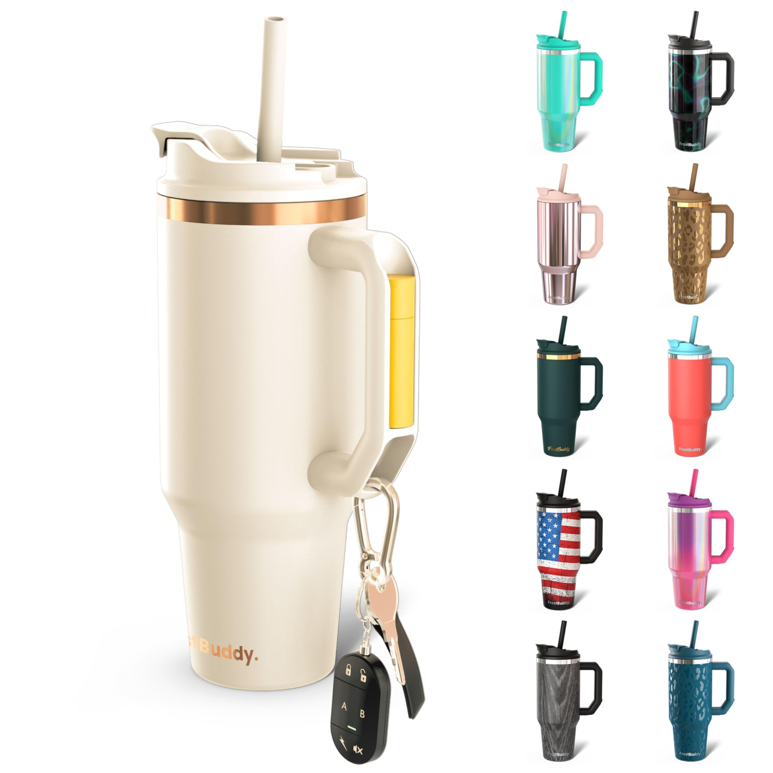 Photo 1 of Frost Buddy Thicc Buddy - 40 oz Stainless Steel Vacuum Insulated Tumbler with Lid and Straw for Water - Travel Mug Cupholder Friendly - Gifts for Women Men Him Her (Copper Kiss)