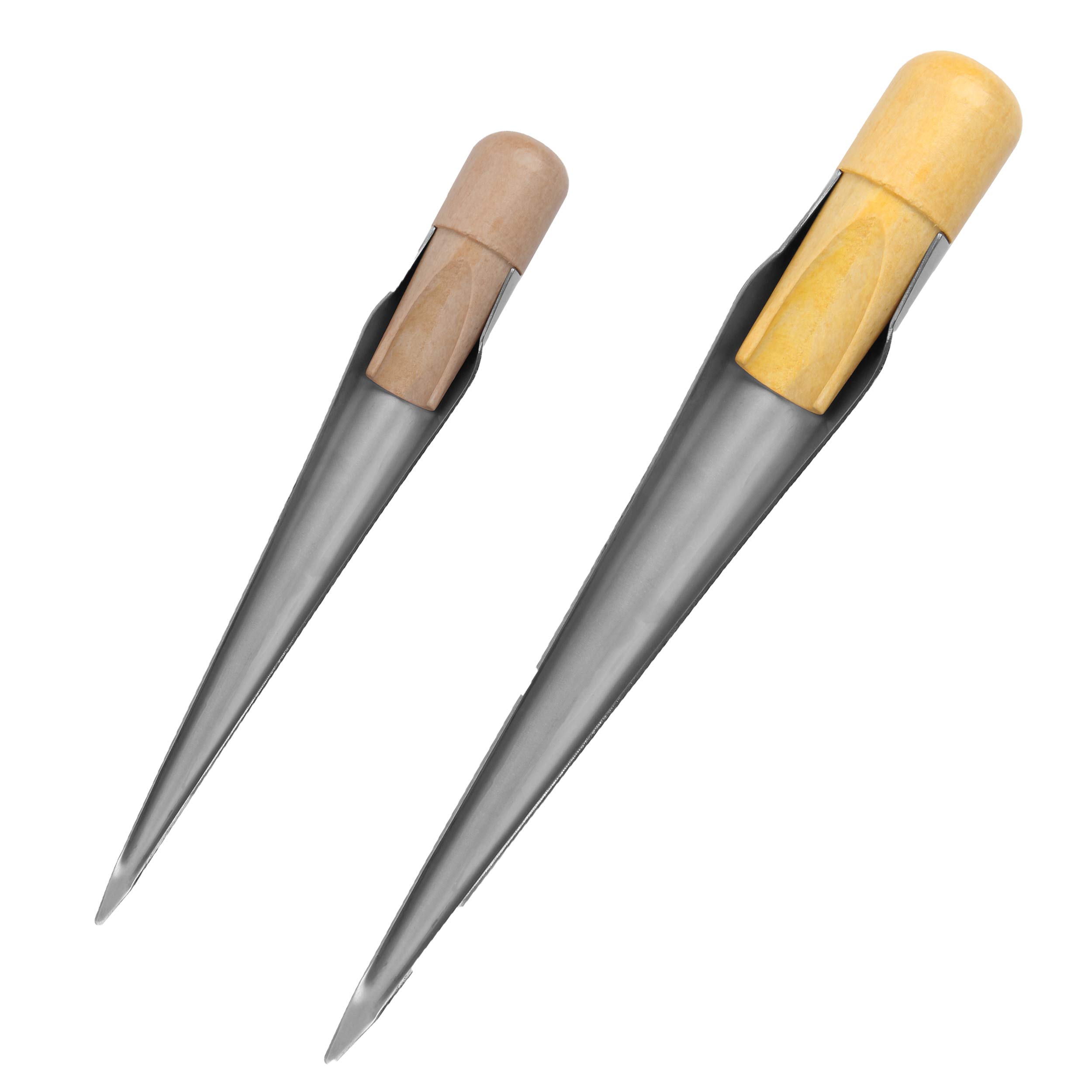 Marine Rope Splicing FID Stainless Steel Hollow Splicing Peak with Wood Handle 180mm/280mm Long Fit for Boat Rope Line Wire Deck Hardware Tool (Small+Large=2PCS)