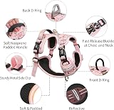 HEELE Dog Harness No Pull Front Back Clips Floral Pink XS view 5