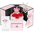ADDWel Great Gifts for Grandma, Preserved Real Roses with I Love You 100 Languags Grandma Necklace, Cute Bear and Meaningful Eternal Roses for Grandmother Nana Birthday