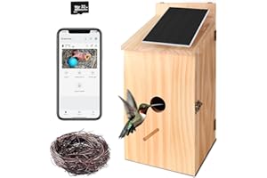Q-DIRT PRO Smart Bird House Camera Solar Powered, 1080p HD Wireless Birdhouses for Outdoors, Auto Capture Bird Videos & Motion Detectio and App Notify, Bird House Box Present for Wild Birds