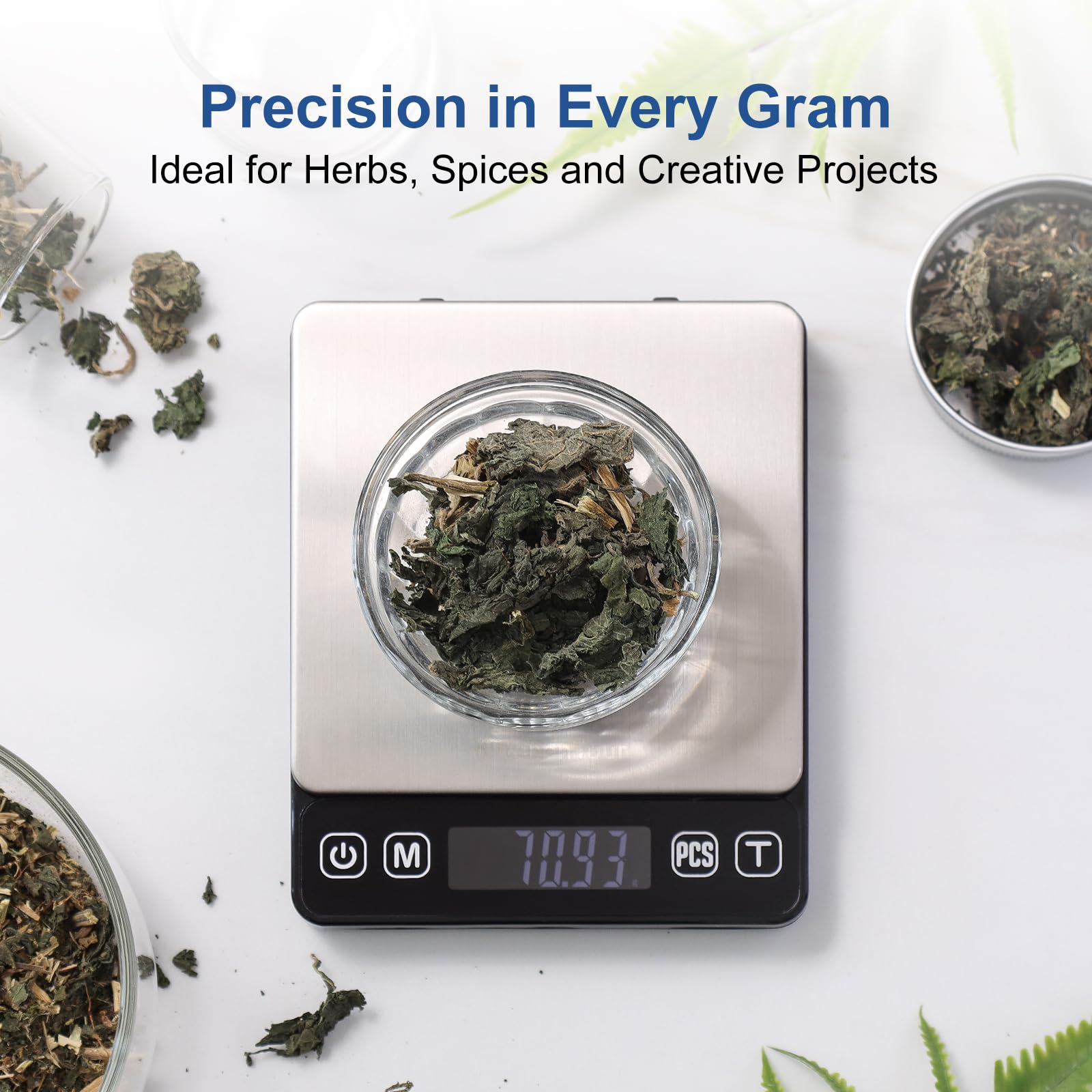 KitchenTour Digital Kitchen Scale - 500g/0.01g High Accuracy Precision Multifunction Food Meat Scale Small Scale Jewelry Lab Carat Powder Scale with Back-Lit LCD Display(Batteries Included)