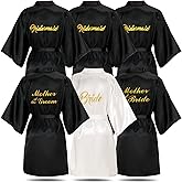 Janmercy 6 Pieces Bridesmaids Robes for Wedding Bridal Robes Matron Maid of Honor Wedding for Bridal Party Gifts