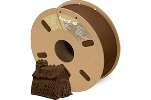 DURAMIC 3D PLA Filament 1.75mm Brown 1kg Spool, Jam-Free High Stifness 3D Printing Filament with Cardboard Spool, No-Tangling No-Clogging Dimensional Accuracy 99% +/- 0.03 mm
