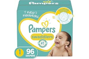 Pampers Swaddlers Newborn Diapers, Size 1, 96 Count