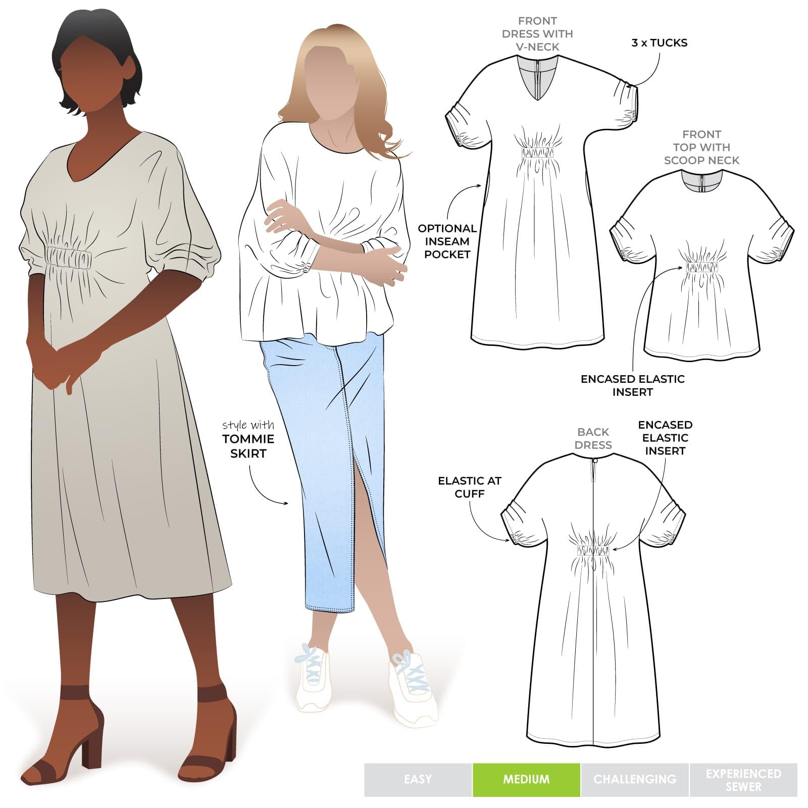 Style Arc Sewing Pattern - Harry Woven Top and Dress (Sizes 10-22)