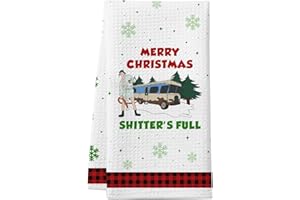 CHEROLOVEN National Lampoon's Christmas Vacation Decorations, Funny Christmas Kitchen Towel, Griswold Christmas Vacation Gifts, Holiday Kitchen Bathroom Decor, White Elephant Gifts for Christmas Stocking Stuffer