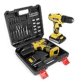 Portable Power Drill Set with 37PCS Drill Bit,21V