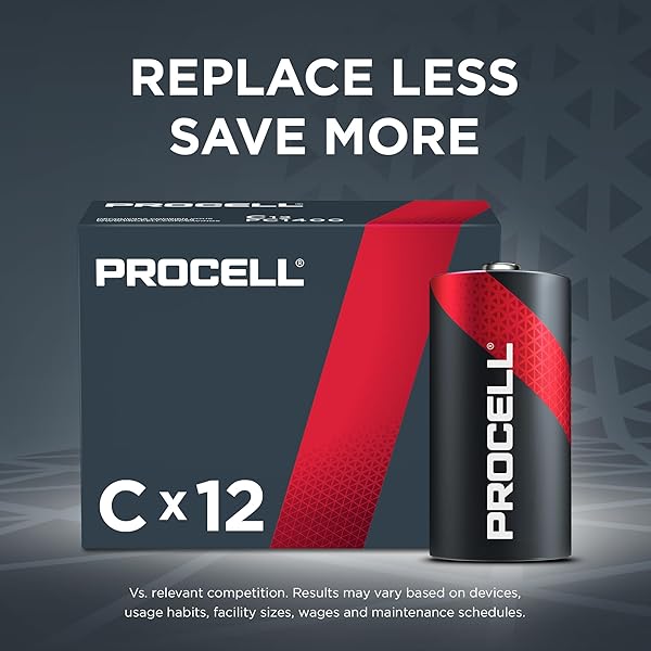 PROCELL C CELL LONG-LASTING ALKALINE BATTERIES (72 PACK) BUILT IN THE USA, 10-YEAR SHELF LIFE, BULK VALUE FOR ALL PROFESSIONAL DEVICES – C BATTERIES BULK PACK