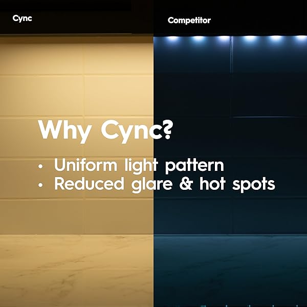 GE CYNC REVEAL HD+ SMART UNDERCABINET LIGHT FIXTURE, COLOR CHANGING, 12-IN BAR