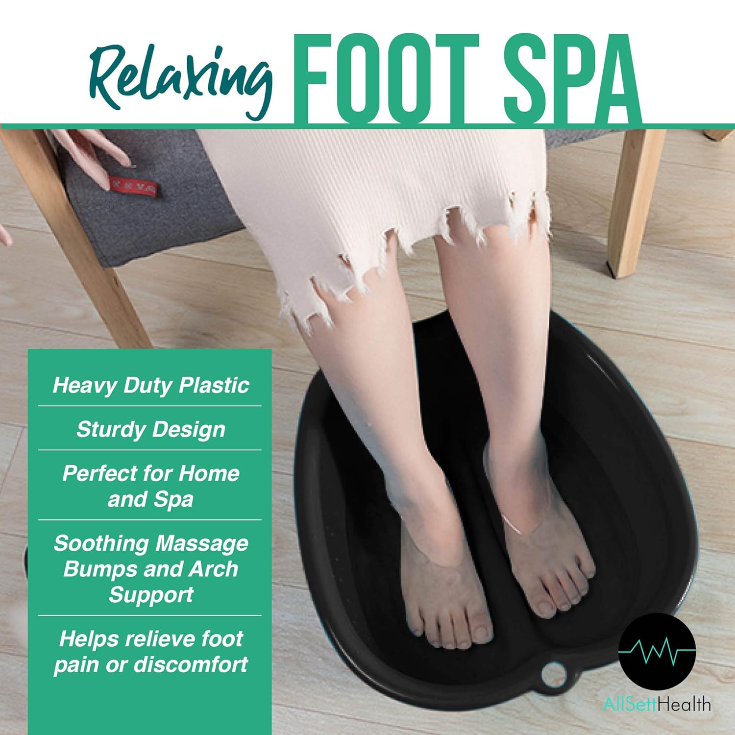 Foot Soaking Bath Basin – Large Size for Soaking Feet | Pedicure and Massager Tub for At Home Spa Treatment | Callus, Fungus, Dead Skin Remover: Beauty