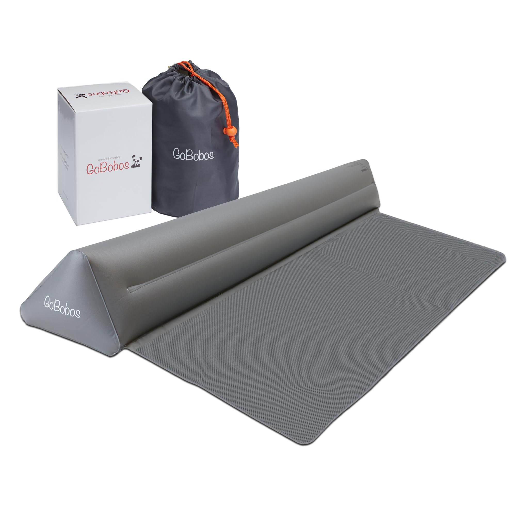 GoBobos Inflatable Bed Guard with BREATHABLE MESH - Travel Bed Guard - Inflatable Bed Rail for Toddlers - Portable Bed Rail for Toddlers. (1)