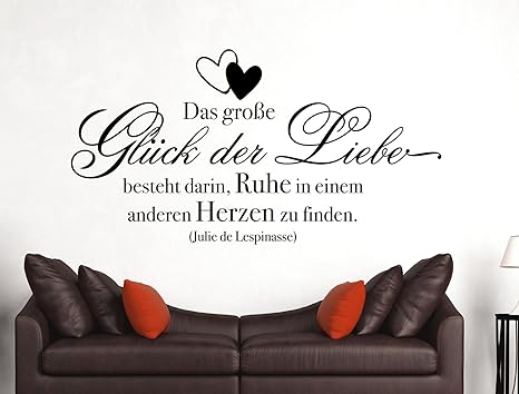 Tjapalo S Pkm384 Wandtattoo Wohnzimmer Wandtatoo Liebe Wandtattoo Liebes Sprüche Das Große Glück Der Liebe B58 X H30 Cm