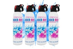 Gender Reveal Fire Extinguisher - Previvo 4 Pcs Blue Gender Reveal 100% Biodegradable Party Supplies For Memorable Baby Gender Reveal Decorations & Ideas Colorful Corn Power Spray